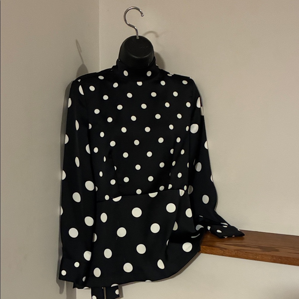 H&M Black and White Polka Dot Blouse